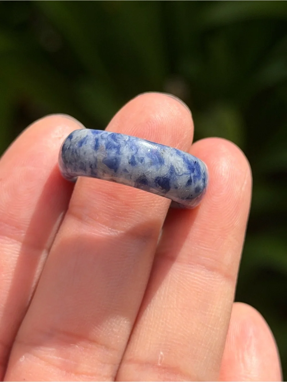 Size 7.5 Blue Marbled Sodalite Band Ring 2327